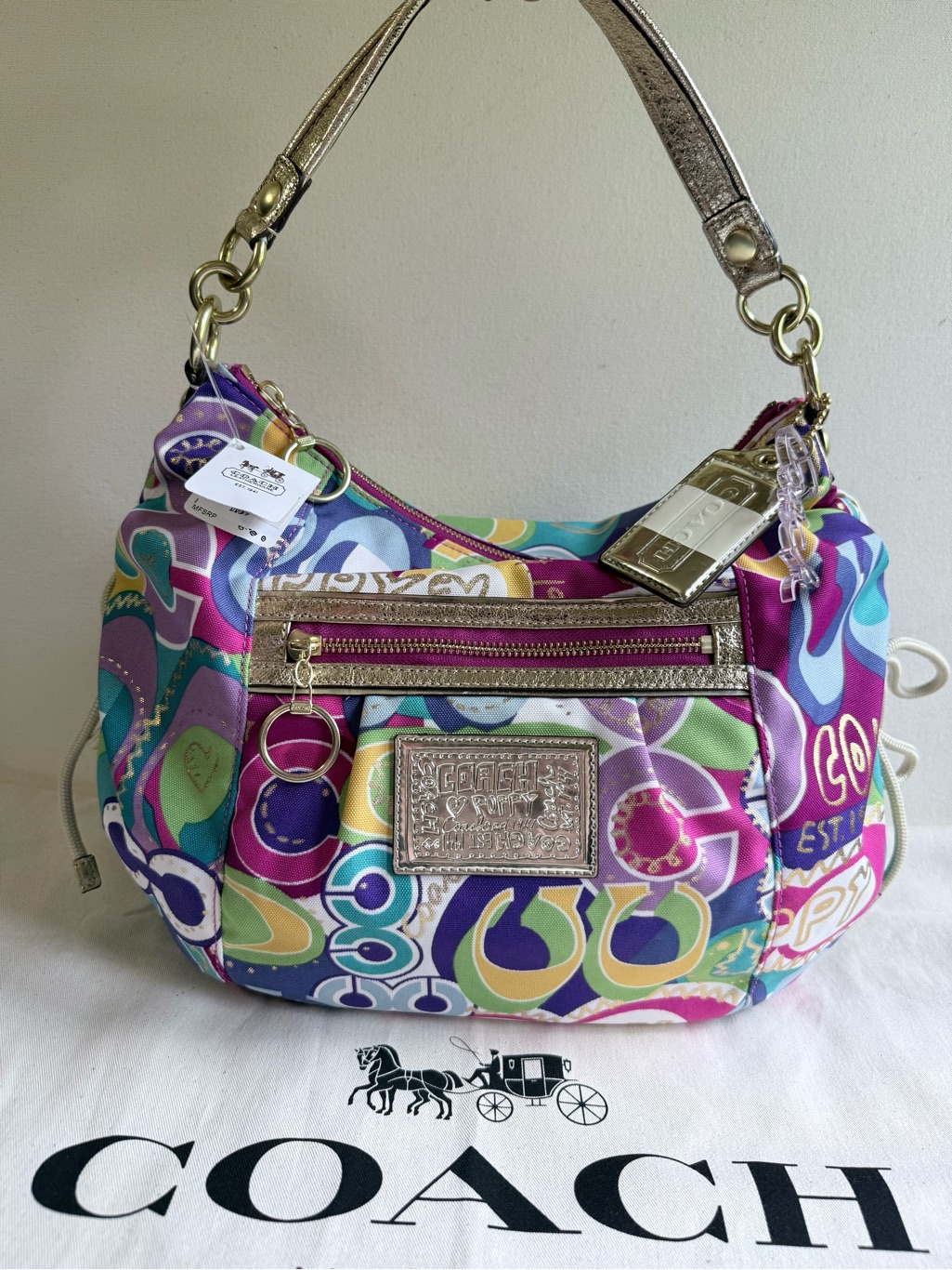 Coach Poppy Multicolor Graphic Shoulder Bag Nwt Collector Grade